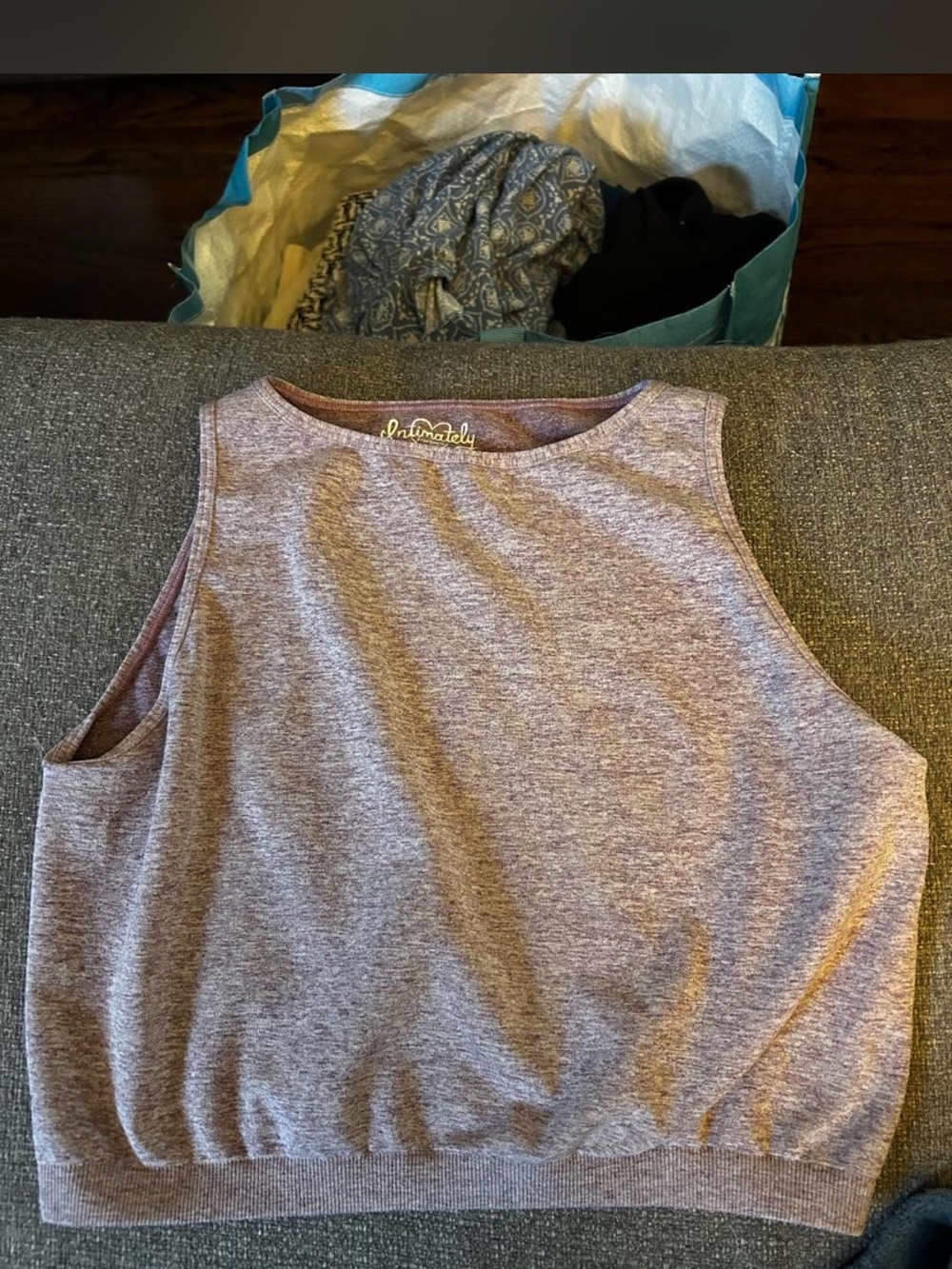 Free People Heathered Mauve Sleeveless Knit Tank